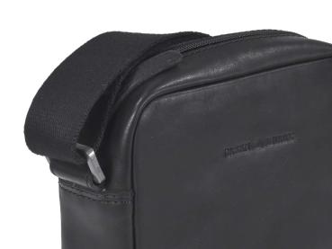 Leder Schultertasche "Pure Black"